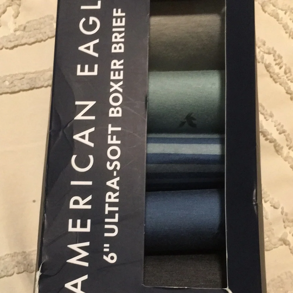 American Eagle Outfitters Men’s 5-Pack Blue & Gray Ultra-Soft Boxer Briefs